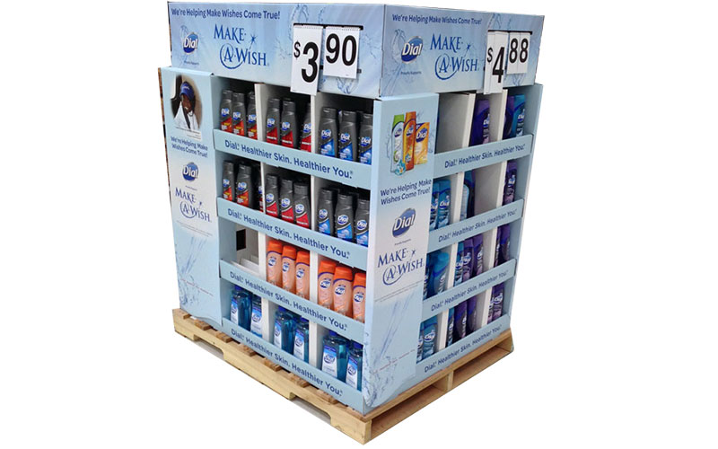 4 Sides Personal Care Products Cardboard Pallet Display