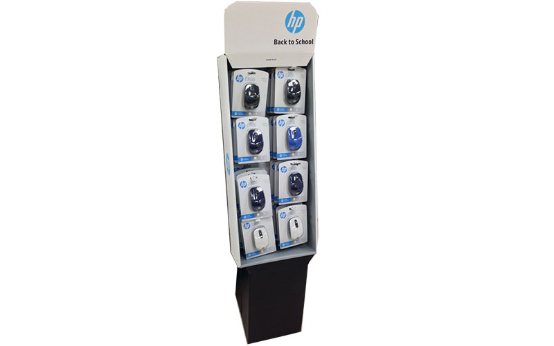 Full Color Printing Floor Display With Hooks For Mouse