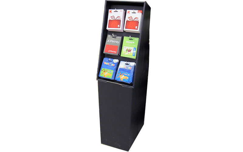 Gift Cards Cardboard Hooks Display Stand