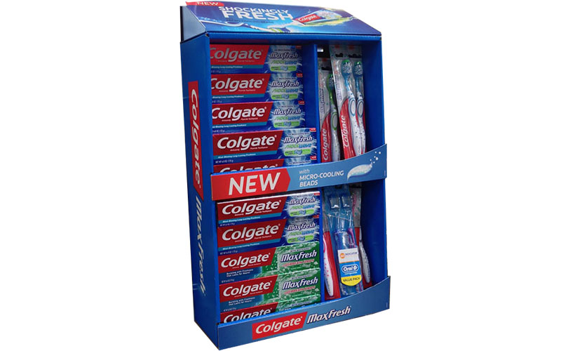Retail Store Paper Toothpaste And Toothbrush Sidekick Display