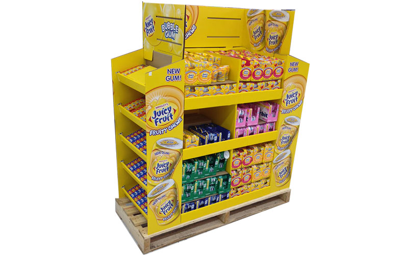 Supermarket Snack 4 Sides Pallet Display Stand